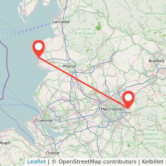 Stalybridge Blackpool train map