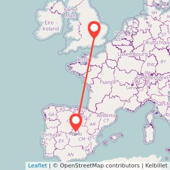 Staines Madrid train map