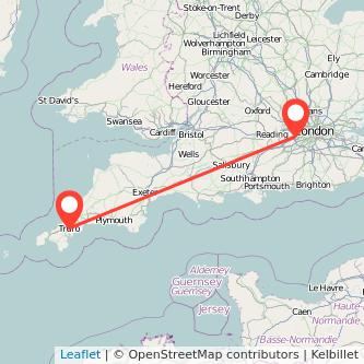 Staines Truro train map