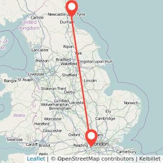 Staines Sunderland train map