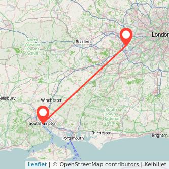 Staines Southampton train map