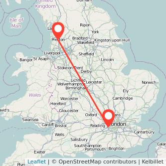 Staines Preston train map