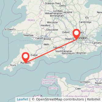 Staines Plymouth train map