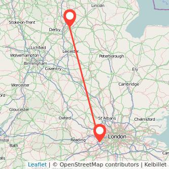 Staines Nottingham train map