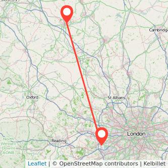 Staines Northampton train map