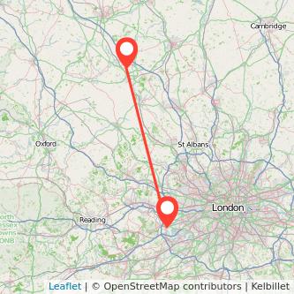 Staines Milton Keynes train map