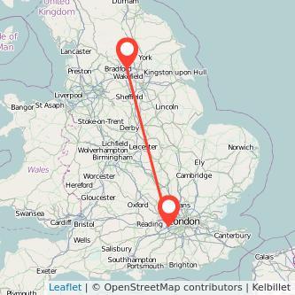 Staines Leeds train map