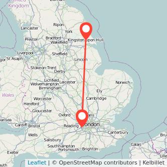 Staines Hull train map