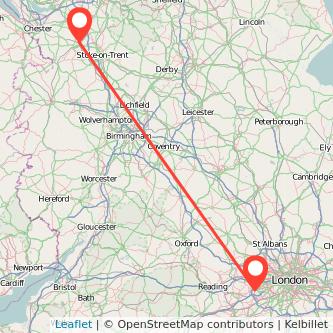Staines Crewe train map