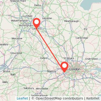 Staines Coventry train map