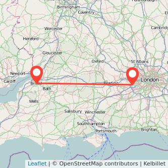 Staines Bristol train map