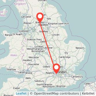 Staines Bradford train map