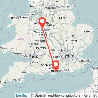 Stafford Portsmouth bus map