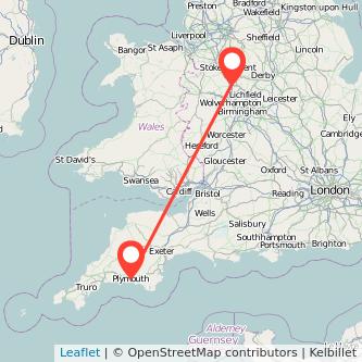 Stafford Plymouth train map