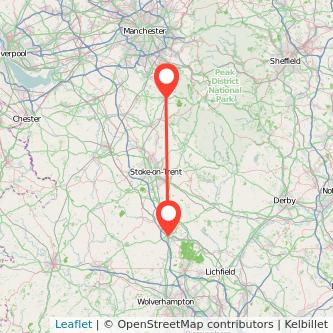 Stafford Macclesfield bus map