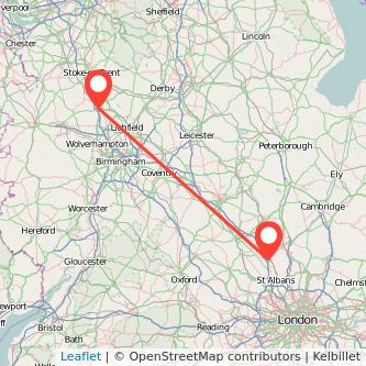 Stafford Luton train map