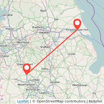 Stafford Hull train map