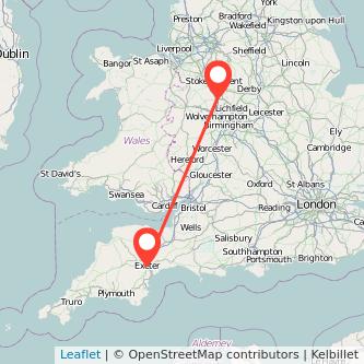 Stafford Exeter bus map