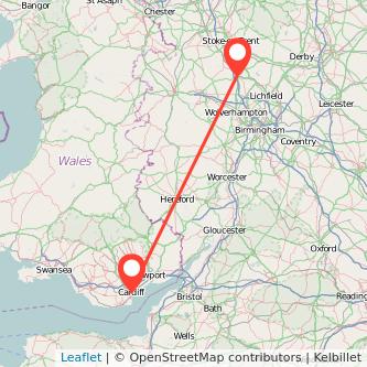 Stafford Cardiff train map