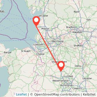 Stafford Blackpool train map