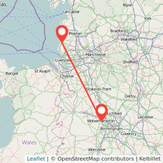 Southport Wolverhampton train map