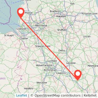 Southport Northampton train map