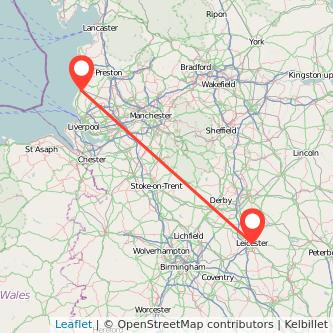 Southport Leicester train map