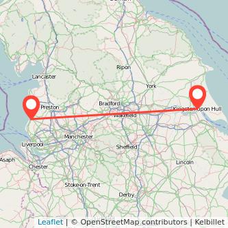 Southport Hull train map