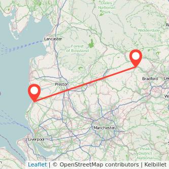 Southport Keighley train map