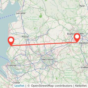 Southport Dewsbury train map