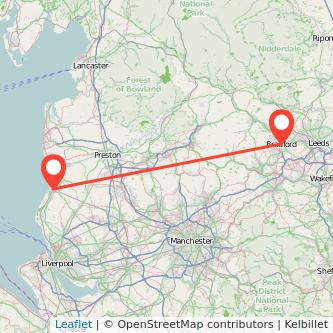 Southport Bradford train map