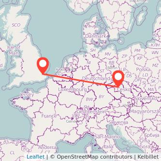 Southend-on-Sea Prague train map