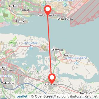 Southend-on-Sea Sittingbourne bus map