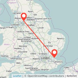 Southend-on-Sea Rochdale train map