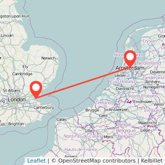 Southend-on-Sea Amsterdam train map