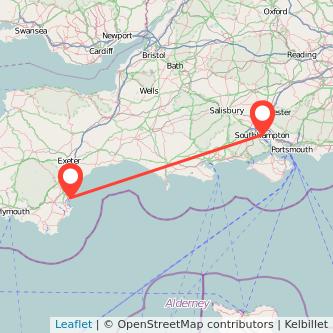 Southampton Torquay train map