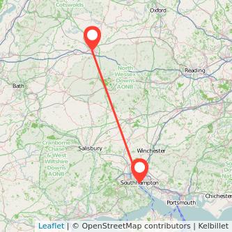 Southampton Swindon bus map