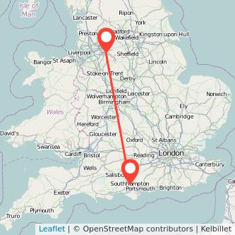 Southampton Stockport train map