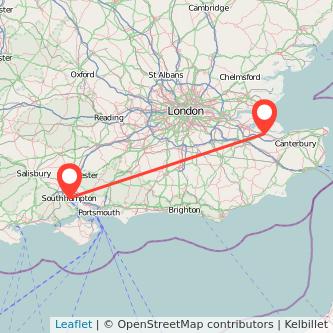 Southampton Sittingbourne bus map