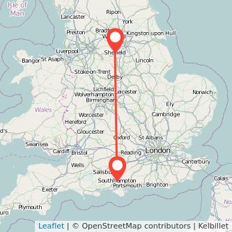 Southampton Sheffield train map