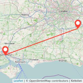 Southampton Sevenoaks train map