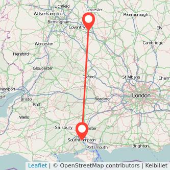 Southampton Rugby train map