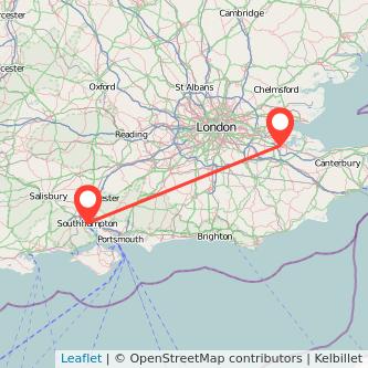 Southampton Rochester train map