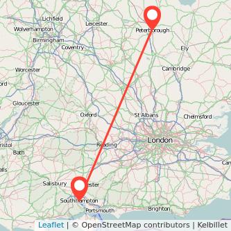 Southampton Peterborough train map