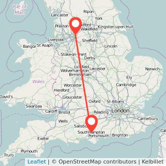 Southampton Oldham train map