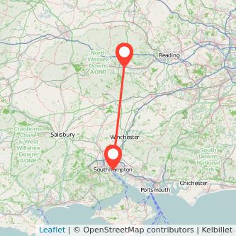 Southampton Newbury train map