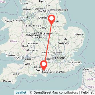 Southampton Newark on Trent bus map