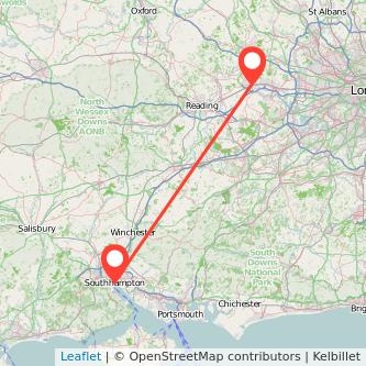 Southampton Maidenhead bus map