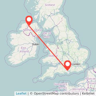Southampton Derry flight map