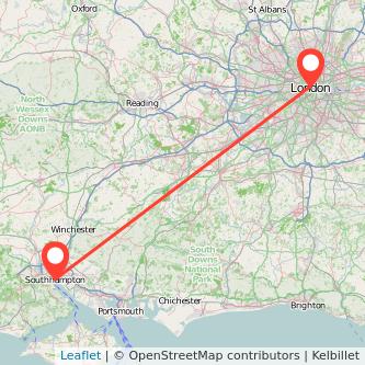 Southampton London bus map